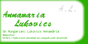 annamaria lukovics business card
